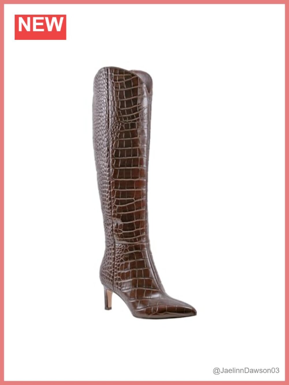 Marc Fisher LTD Knee High Dress Boots Pointed Toe Kitten Heel Leather